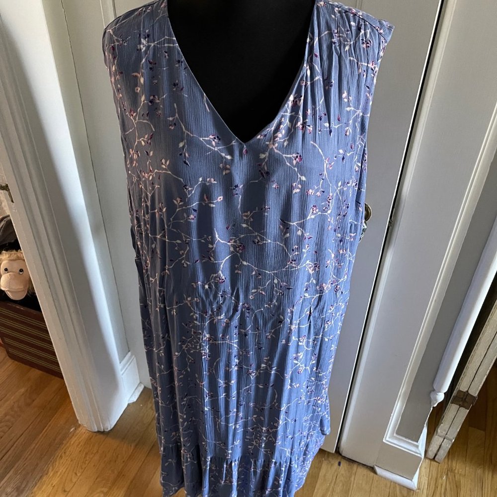 J.Jill Sleeveless Lilac Floral Print Dress - 3X